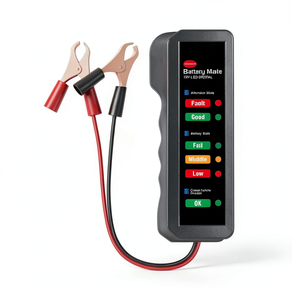 KINGBOLEN BM310 battery tester in a garage setting